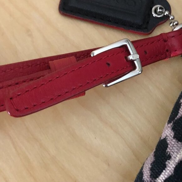 Coach Leopard Print Clutch with Red Accents - Picture 6 of 10